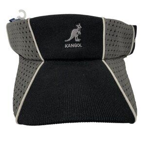 Kangol Performance Sports Visor 90s Hat Black & Gray Adjustable One Size SALE